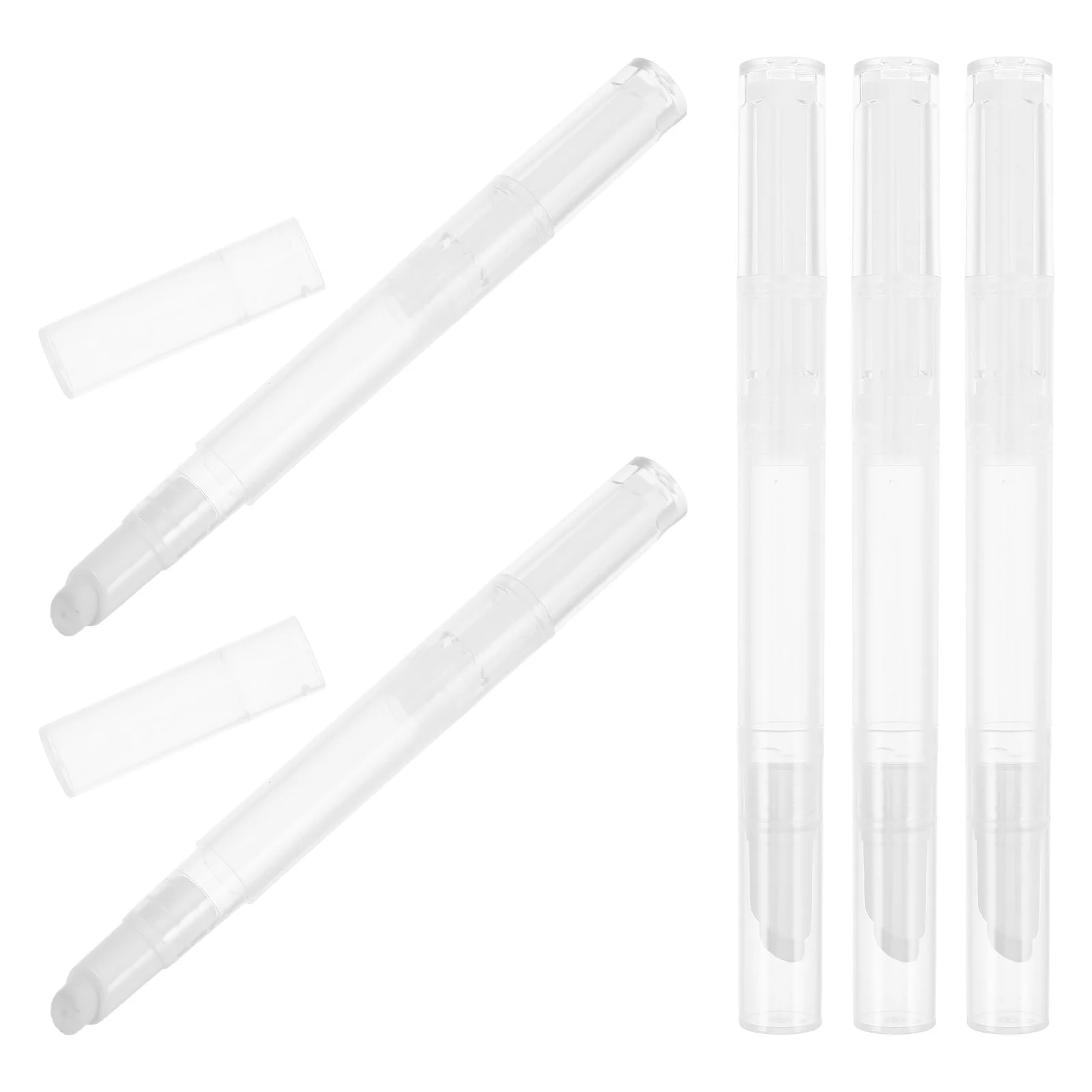 

5pcs 3Ml Transparent Foundation Twist Pens Vacuum Design Leakproof Portable For Travel Daily Use Empty Nail Oil Pen Brush