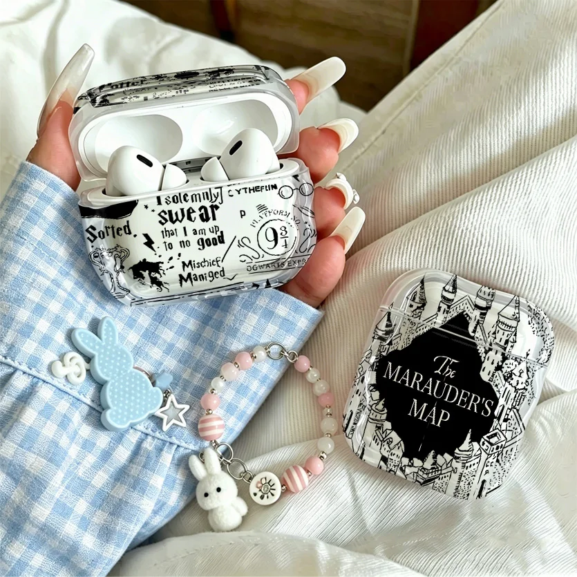 Funda de Silicona Suave Translúcida 3D con Diseño de Harry Potter para Airpods 4 3 Pro 2 1, Auriculares Inalámbricos, Protectora para Pro2