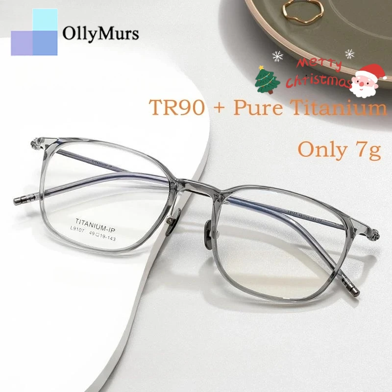 

OLLYMURS ультра-легкие гибкие очки TR90 модные ретро круглые Pur титановые оптические очки в оправе для мужчин и женщин