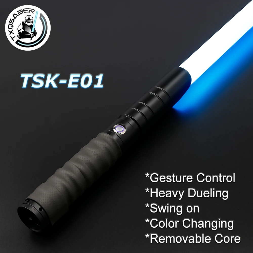TXQSABER Lightsaber RGB Neo Pixel Smooth Swing Heavy Dueling Metal Hilt Type C Blaster Ghost Yoda Jedi Cosplay Toys Light Sword