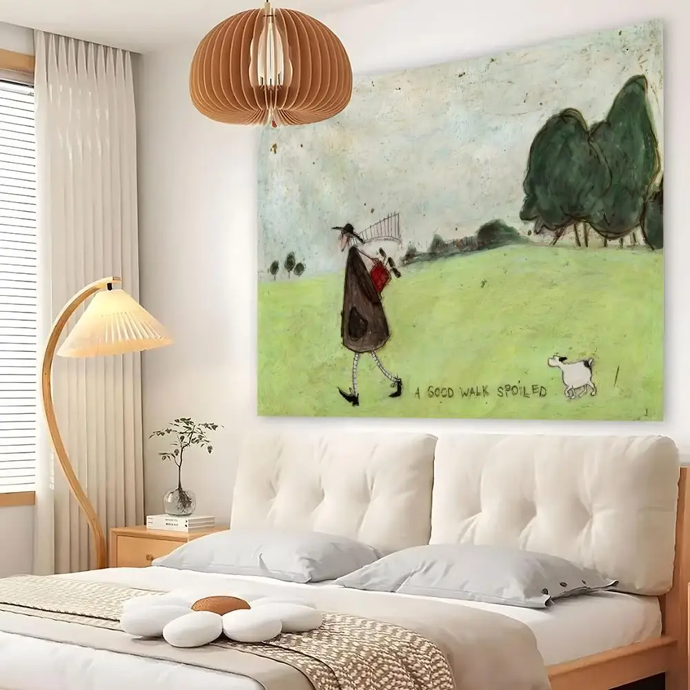 S-Sam T-Toft Tapestry Custom Living Bedroom Party Dormitory Interior Wall Bohemian Decoration Attached Clip