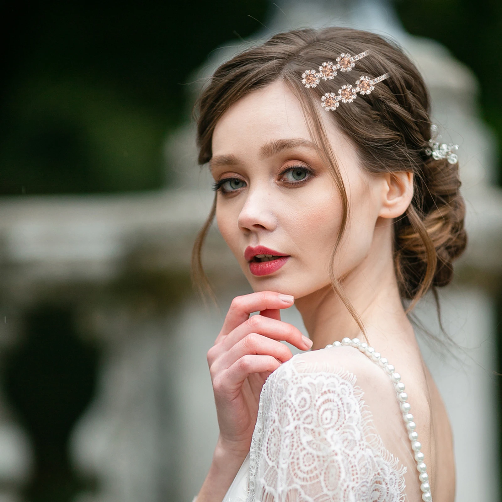 

8 pcs Rhinestone Hair Clip Women Pearl Barrettes Fashion Drill Hairpin Elegant Accessories for Wedding Party Daily Use