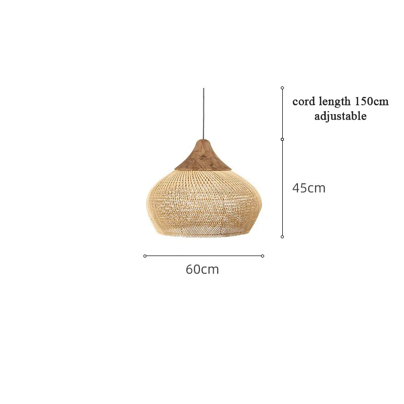 JOYINLED Japanse stijl rotan kroonluchter, grote handgemaakte beige rieten plafondlamp voor woonkamer, eetkamer, restaurant