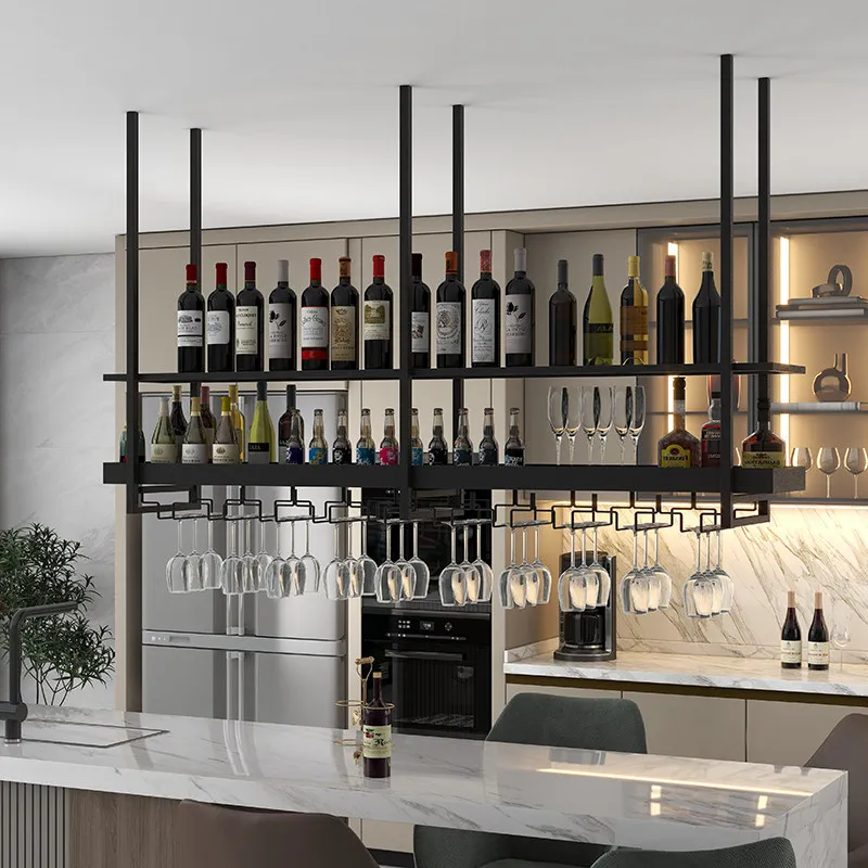 Modern simple bar hanger hanging cup holder wrought iron wine bar hanging wine rack Zhongdao counter above the bar