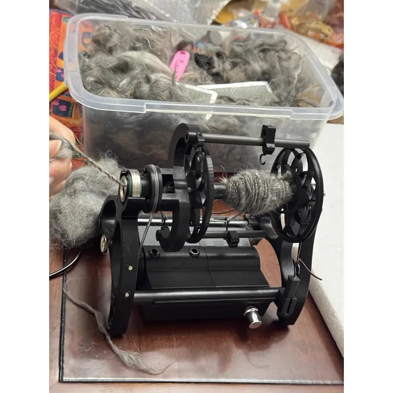 Electric Mini Spinning Wheel for Home Use - Transforms Cat/Dog Fur into Yarn Adjustable Speed 0-800 RPM