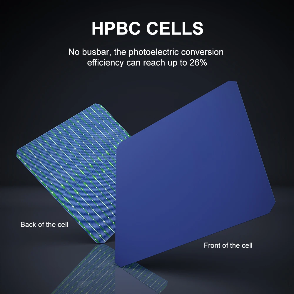 50 Watt Solar Panels HPBC Back Contact Solar Cells 26% High Efficiency Portable ETFE Flexible Solar Panel No Busbar