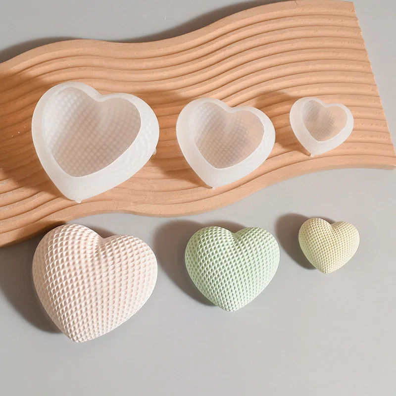 3D Heart Aroma Gypsum Plaster Silicone Mold For Car Decoration Love Heart Silicone Mold