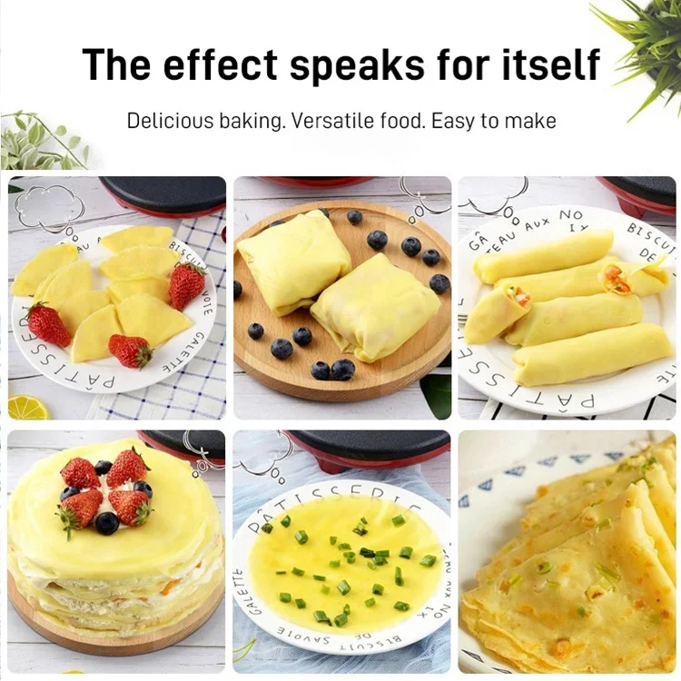 Mini Electric Crepe Maker Breakfast Pizza Machine 220V Non-stick Pancake Baking Pan Cake Griddle Spring Roll Cooking Tools