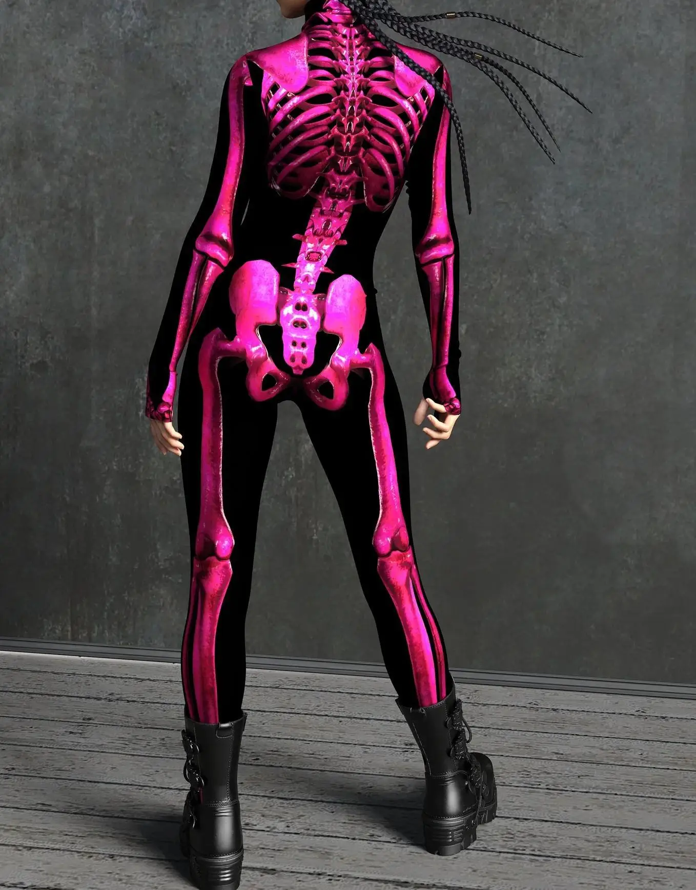 Karneval Totenkopf Party Bodysuit Damen Sexy Horror-Print Jumpsuit Feiertagsparty Maskerade Catsuit Kostüm Einzigartiges Aerial Yoga Set – Detail 32