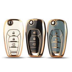 Jingyuqin nueva llegada TPU funda para llave de coche Fob para Chevrolet Cruze Avo Auto Smart reemplazar llave abatible 3 botones