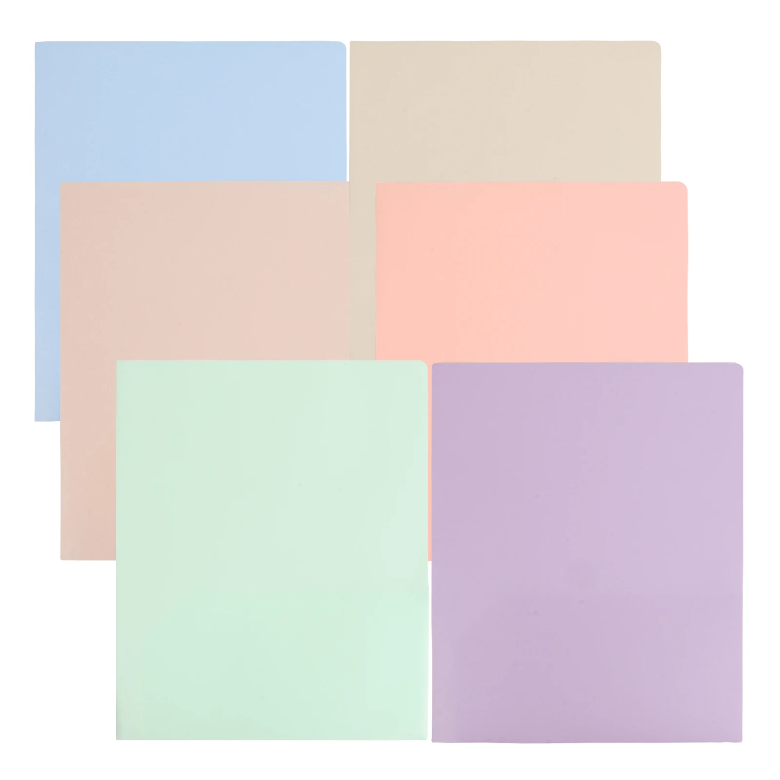 

6 Pcs File Folders Macaron Color Business for Documents Card Slot Organizer 2 Pocket Office