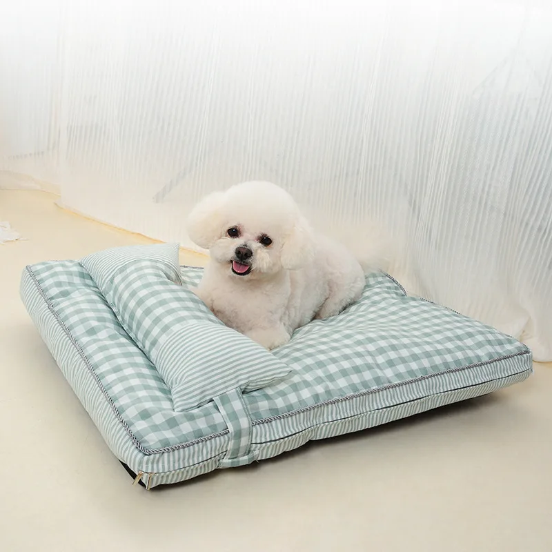 Soft Pet Removable And Washable Bed Kennel Dog Round Cat Winter Warm Sleeping Bag Large Puppy Cushion Mat Portable Pet Supplies