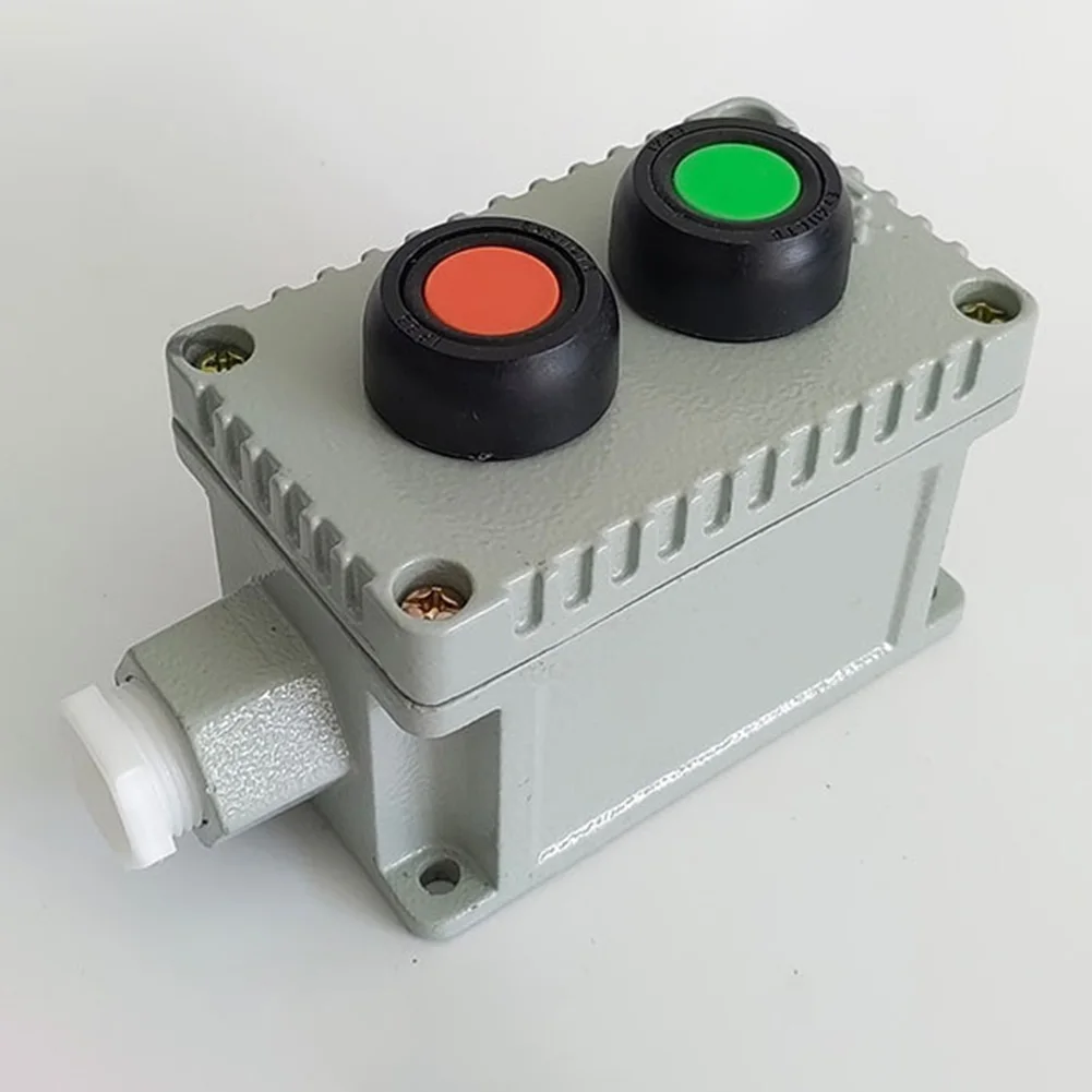 Explosion for proof Push Button Box Dual Start Switch 220V 380V 10A IP65 Aluminum Housing G3/4 Threaded Inlet Port