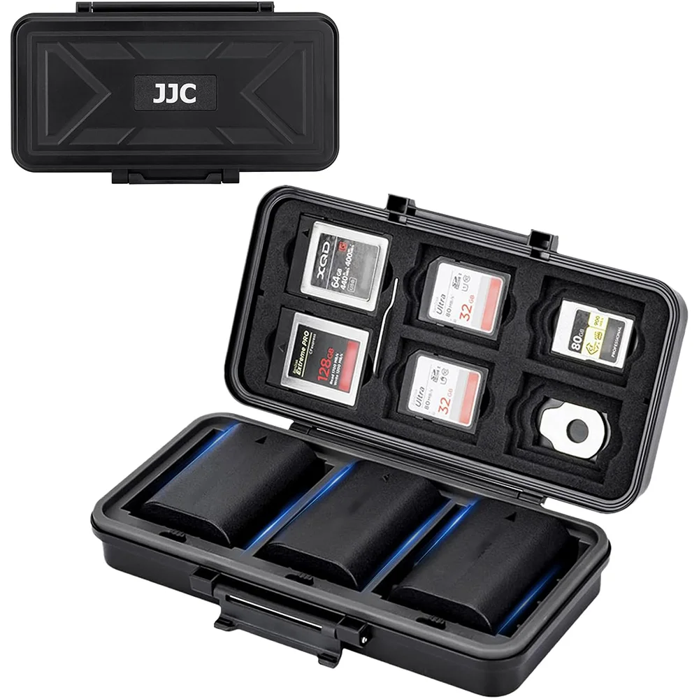 JJC Camera Battery Memory Card Storage Case for 6 SD Card 6