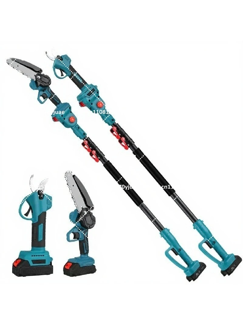 Rechargeable Lithium  Chainsaw 1.1-2m Telescopic Extension Rod Garden Outdoor Retractable High Branch Scissors Set