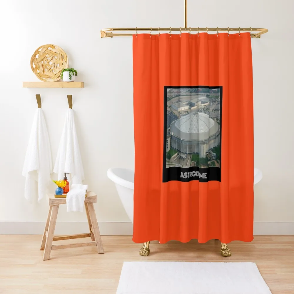 

Astrodome Exterior- Orange Shower Curtain Modern Bathroom Accessories Anime Shower Accessories For Shower And Services Curtain