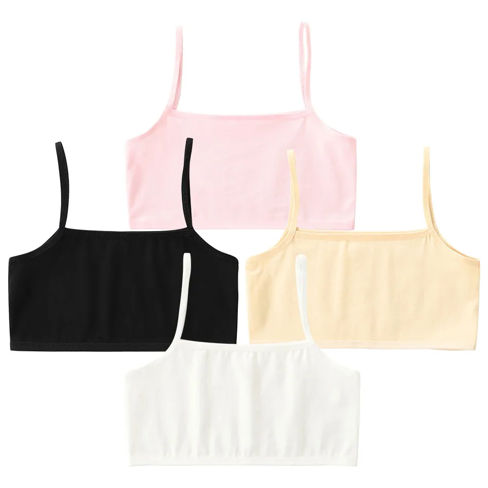 Children Clothing Developing Girls Solid Color Suspender Underwear Girls Cotton Bra Comfortable Breathable Girls Underwear