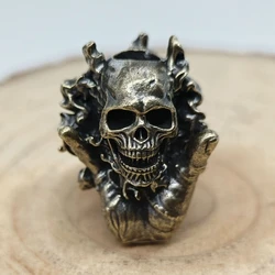Palm Skull Head Brass Knife Beads EDC DIY Paracord Woven Bracelets Lanyard Pendant Accessories Men Outdoor Tool Hangings Charms