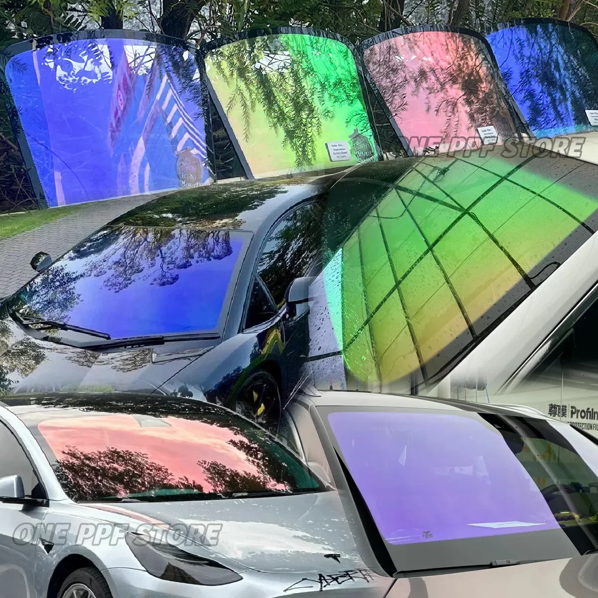 

Width76/100cm Purple/Green/Blue/Red Chameleon VLT 60~80% Windscreen Foils Car Front Rear WindowProtection Solar Tinting Film