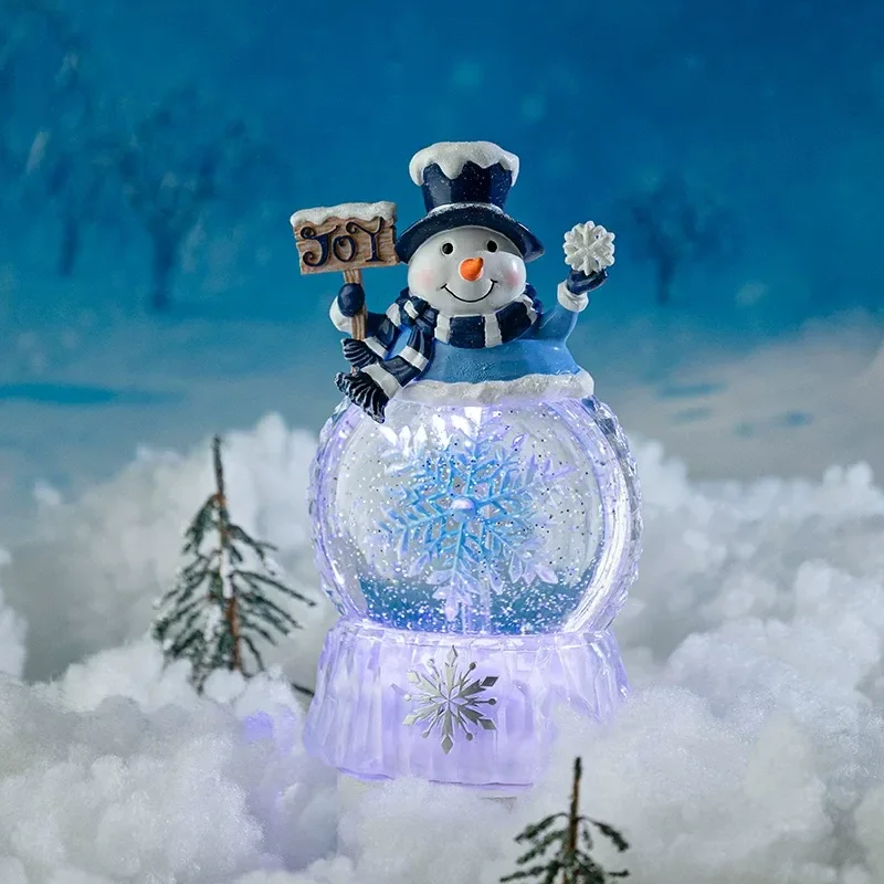 Christmas spinning snowflake crystal ball girl music box snowman music box high-end dream girl birthday gift
