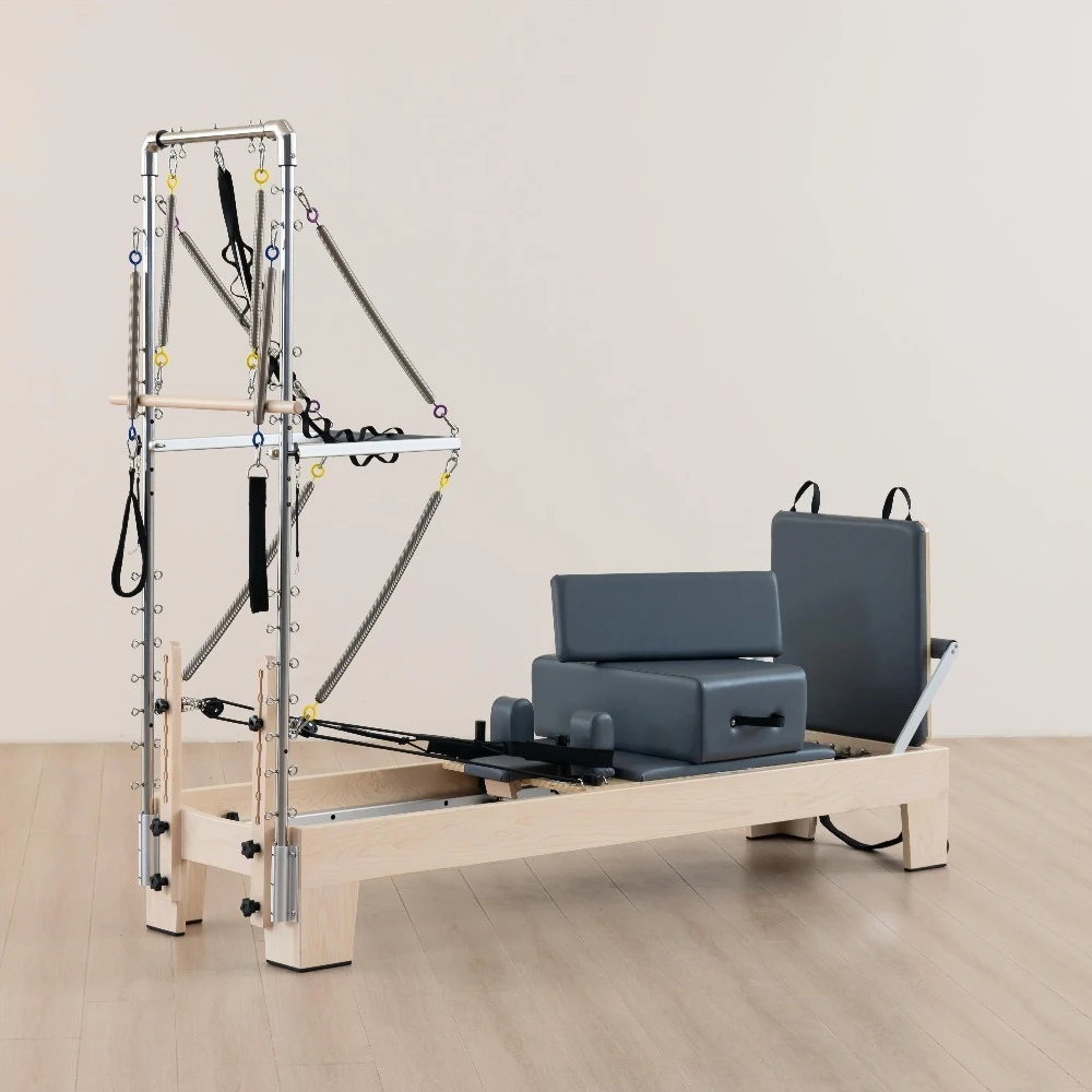 Hot Selling Durable Adjustable Wood wooden Pilates Reformer Yoga Studio Exercise reformer pilates half tower