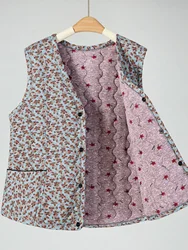 Warm Camel down Vest Close-Fitting Inner Wear for Elderly Women Grandmother's Thermal Vest Older Lady's Winter Clothes