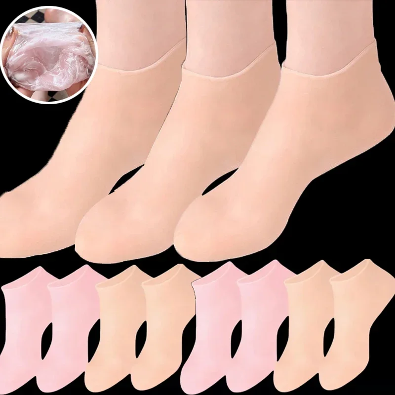 Calcetines hidratantes de masaje de silicona para pies agrietados, Spa, pedicura, calcetines de Gel hidratante para masaje, herramienta para cubrir los pies en la playa