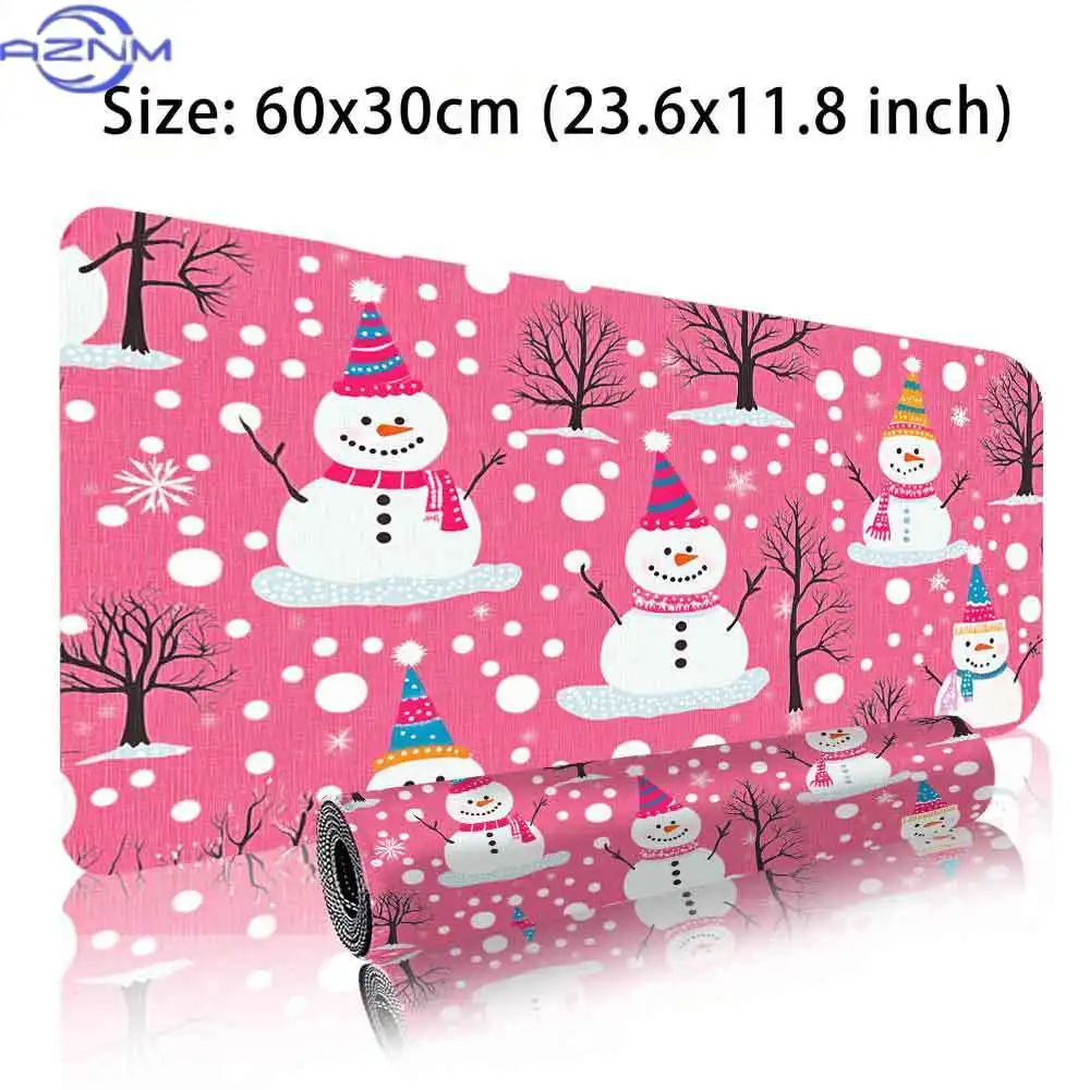 Christmas Snowman Oversized Mouse Pad - Non-Slip, Rectangular Desk Mat for Office and Gaming