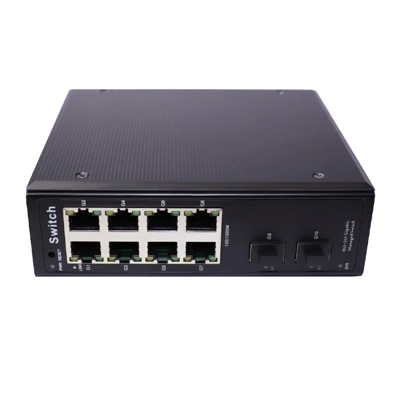 S Managed 6/10 Port Full Gigabit Industrial Ethernet Data Transfer Switch Gigabit L2- Managed Industrial Switch Support RSTP