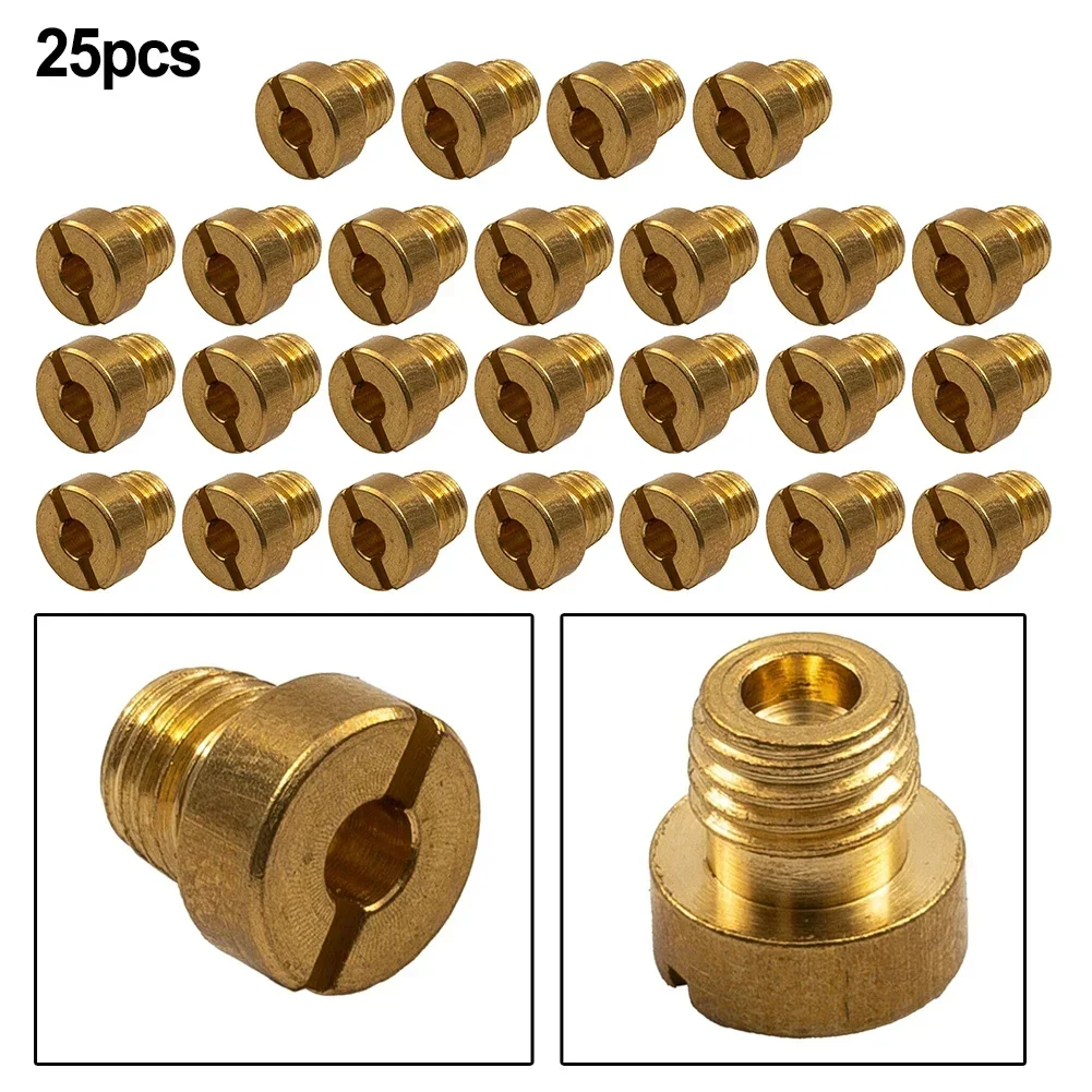 25pcs Carburetor Nozzle Main Jet M6 For Dellorto & For Mikuni Carburetors 6mm Main Jet Sets 88- 98 Car Accessories