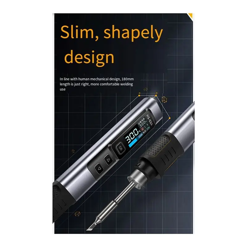A02M-2X HS-02A Smart Electric Soldering Iron PD 100W Adjustable Constant Temperature Fast Heat Soldering Iron EU PLUG