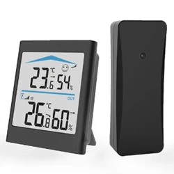 Baldr Digital LCD Weather Station Indoor Outdoor Trend Hygrometer Thermometer Wireless Remote Sensor Motion(Black) CNIM Hot