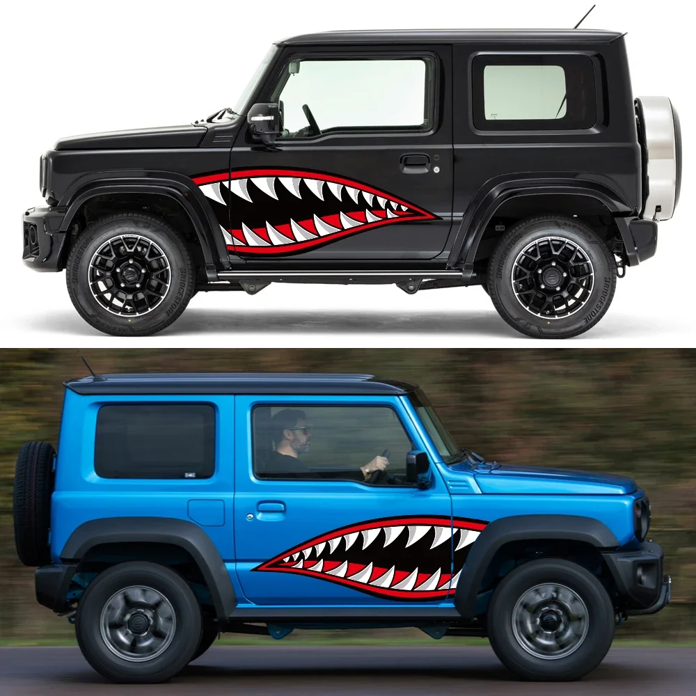 

Боковые наклейки на дверь автомобиля, комплект наклеек в тигровую полоску для SUZUKI JIMNY JB64W JB74W, водостойкая виниловая пленка, автомобильные аксессуары, экстерьер