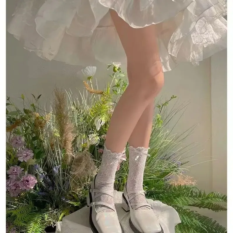 Spring Summer Bow Decor Lace Thin Foot Insoles Solid Color Breathable Fashion Women Shoe Pads Wholesale