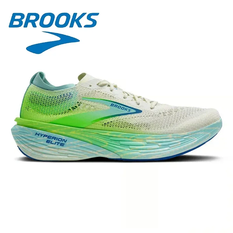 

Brooks Hyperion Elite 4 Men's Running Shoes White Green Fashion Outdoor Breathable Non-slip Wear-resistant Sports Shoes
