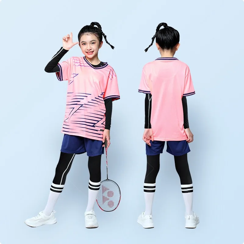 4Pcs Sets Children's Badminton Uniform Boys Girls Badminton Training Clothes Quick-drying Game Clothes Ping Pong Tennis Clothing