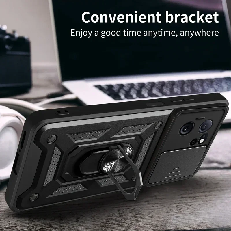 Armor Case for Xiaomi 13T Pro 13 Lite 12T 12 11T Mi 11 Lite 5G Cover Lens Protection with Ring Magnetic Holder Coque Fundas
