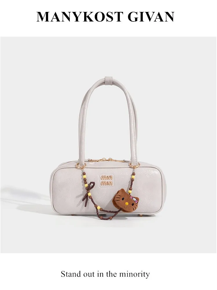 

ManyKostGivan Retro Boston Bowling Bag Women's 2025 New Handheld Single oulder Underarm Bag Faionable Vintage