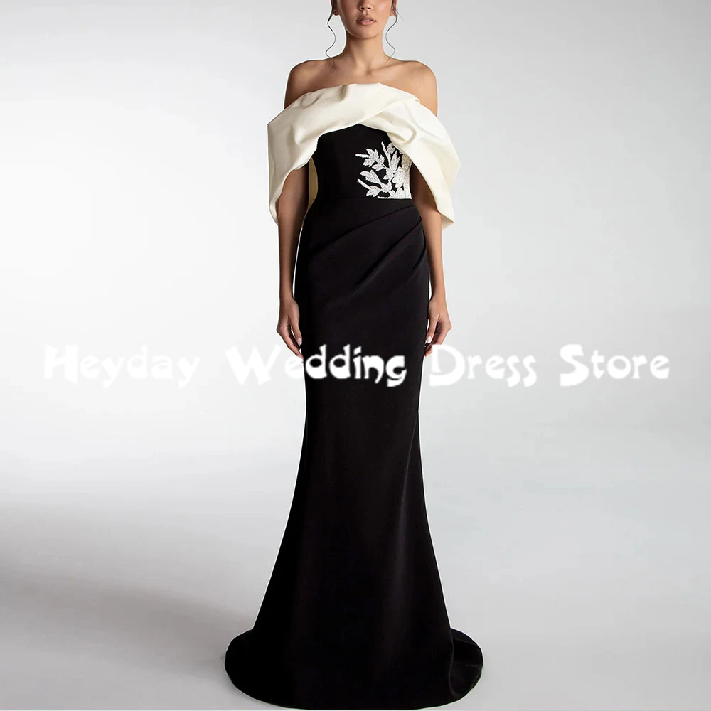 

Heyday Women's Boat-neck Beaded Mermaid Simple Saudi Evening Dresses With Sleeveless Floor-Length Formal Elegant Dresses 2025