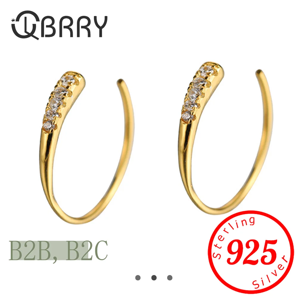 

Korean Fashion Zircon U-shaped Small Drop Earring for Women Cartilage Piercing Earring Jewelry aretes de mujer