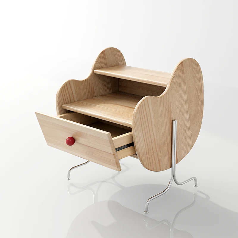 

Solid wood bedside table, bedroom bedside table, side shelves