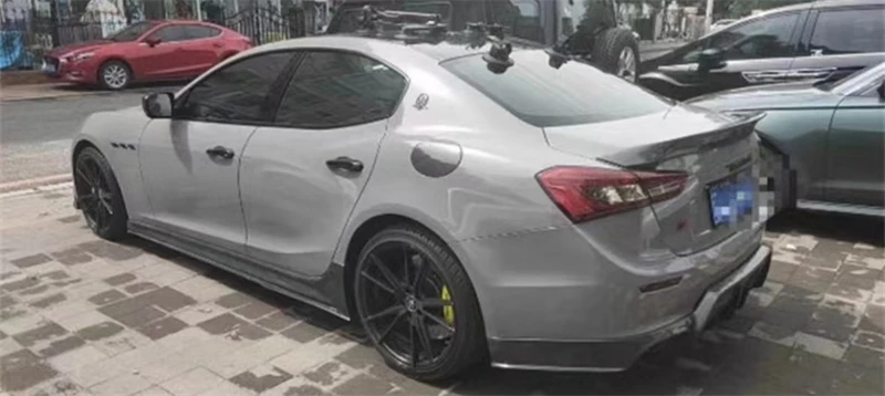 Для Maserati Ghibli 2014 2015 2016 2017 ReaI бампер из углеродного волокна задний спойлер комплект