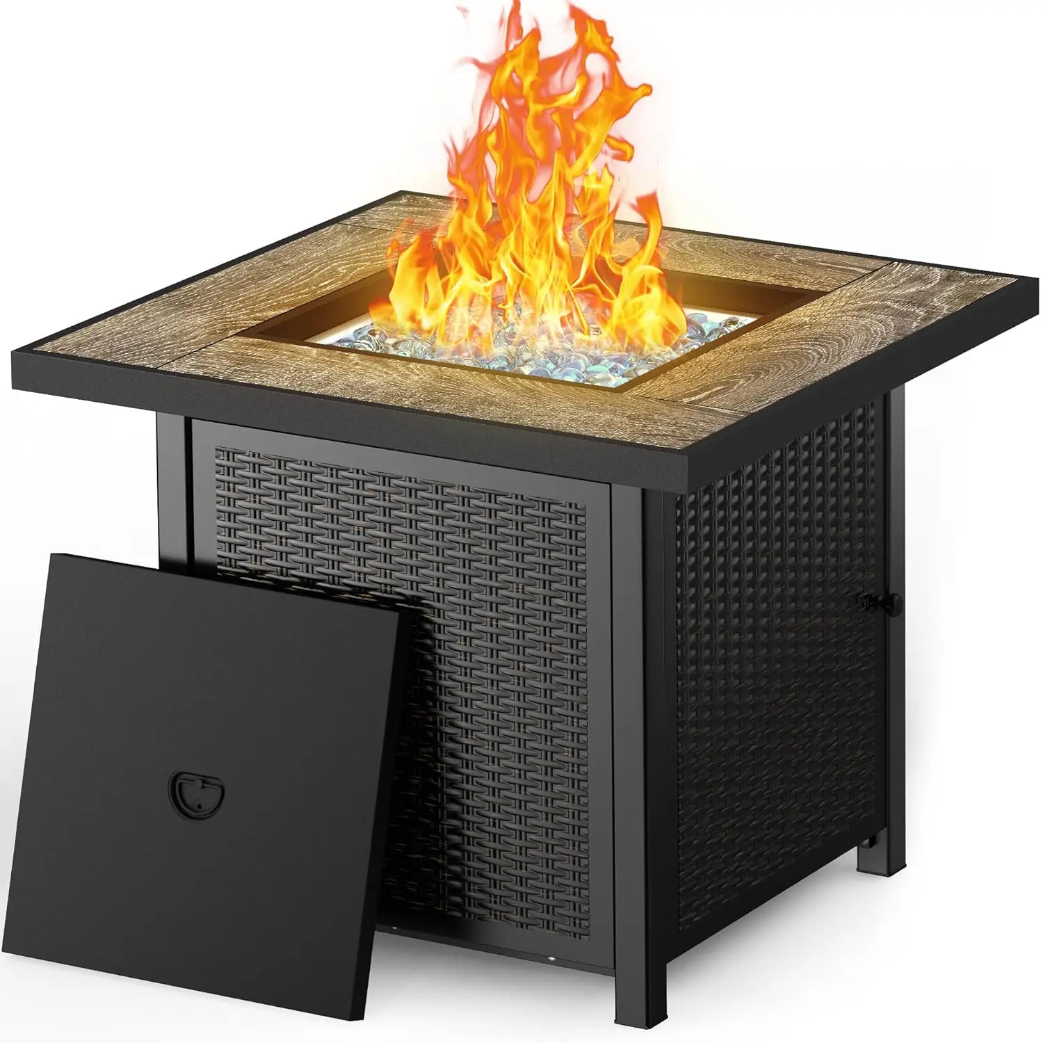 

50000 BTU Propane Fire Pit Table 30in Square for Outdoor Backyard Patio, Custom
