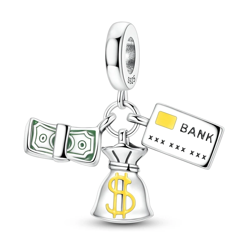 

925 Sterling Silver Charms Bead Fortune Dangle Fit Original Bracelet DIY Women Jewelry