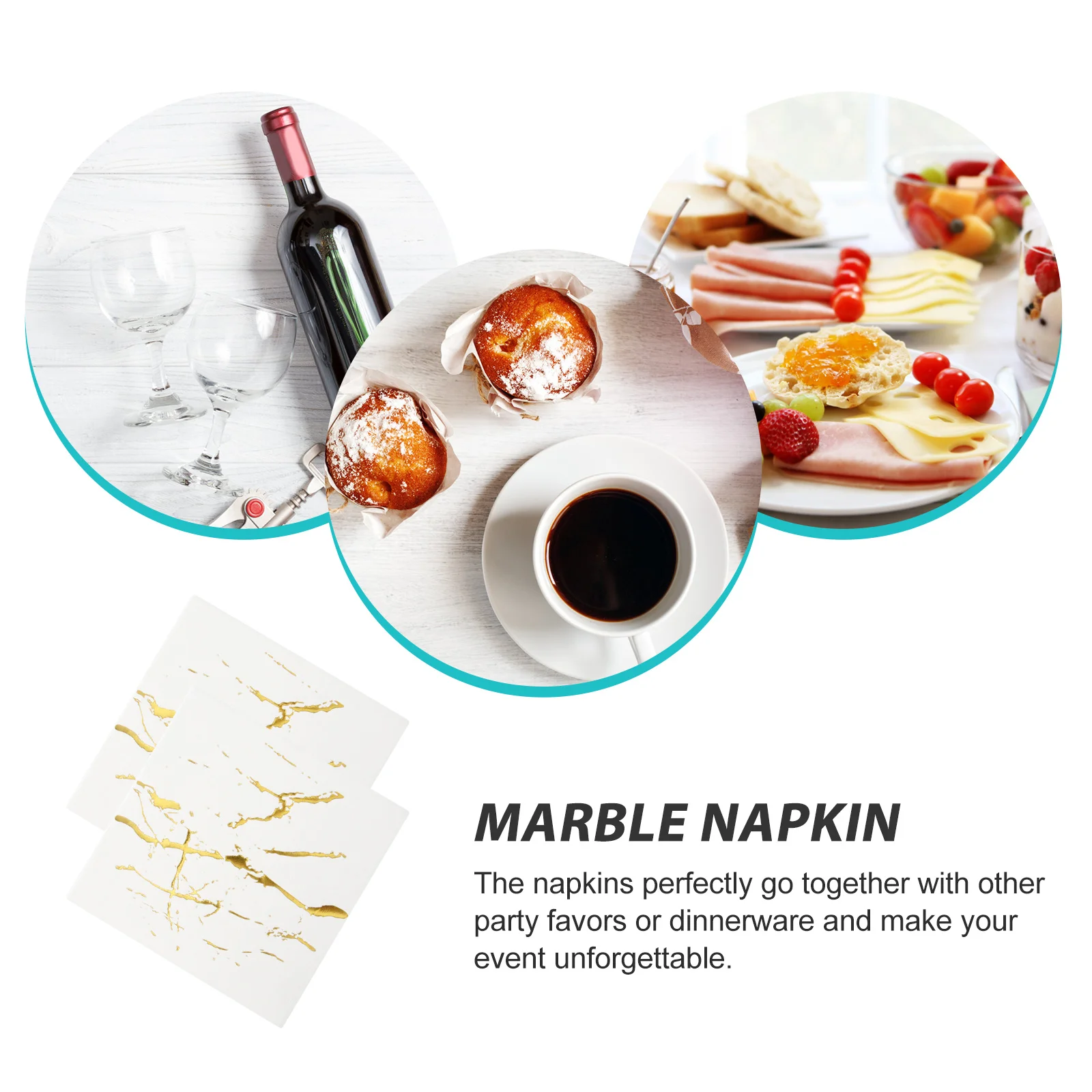 

20Pack Marble Print Serviettes Biodegradable Decorative Paper Napkins for Cocktail Party Holiday Buffet Celebration Decoration