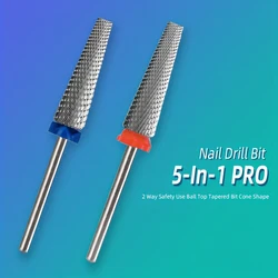 Super Long 24mm 5 in 1 Nail Drill Bits Pedicure Remover For Acrylic Gel Nails Polishing Tools Nail Art Pedicure Manicure Tools