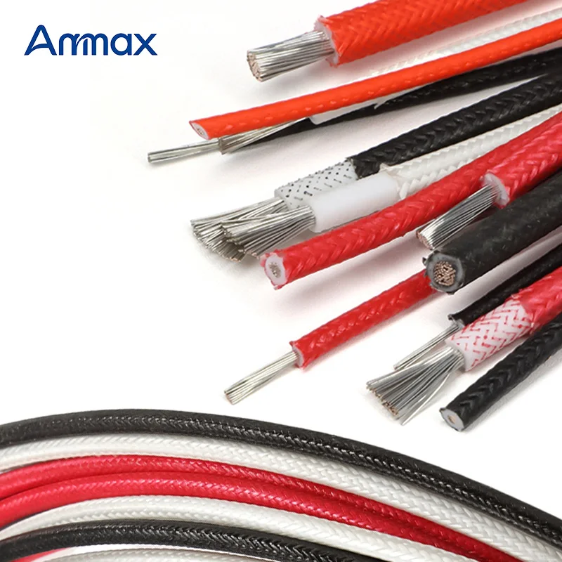 1-10M Glasfaser-Geflecht-Silikonkabel, 0,3mm ~ 6mm, Hochtemperaturbeständig, für Fußbodenheizung, Wärmebeständige Kabel