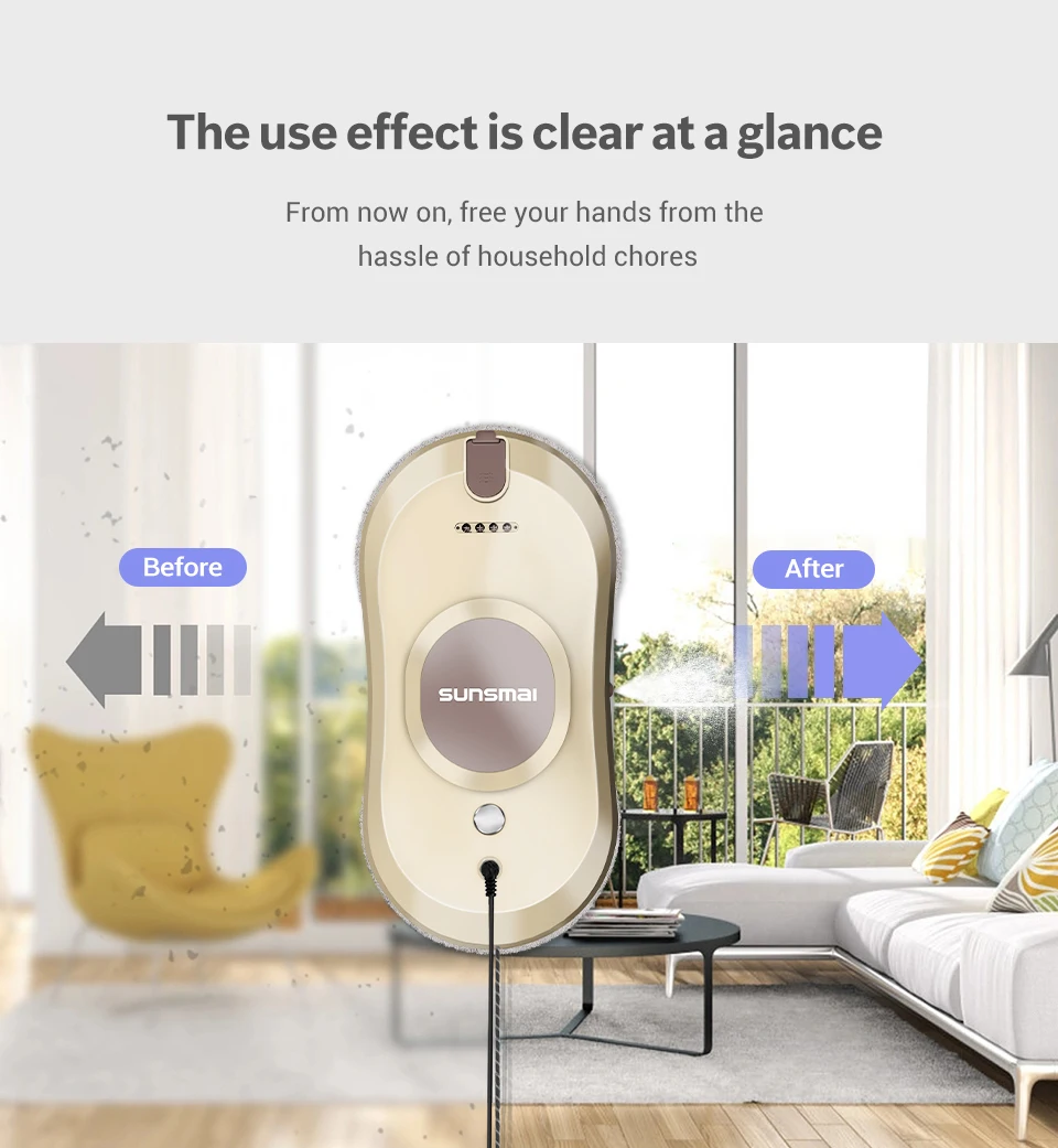 Tuya App Controle Remoto Elétrico Automático Robô de Limpeza de Vidro Doméstico Pulverizador de Água Limpador de Janela