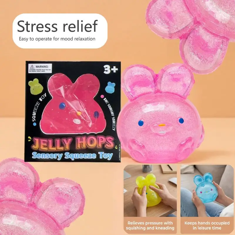 

Популярная и милая реалистичная игрушка-кролик для снятия стресса, изготовленная из материала TPR с желеобразной мягкостью, идеально подходит для офисных работников.