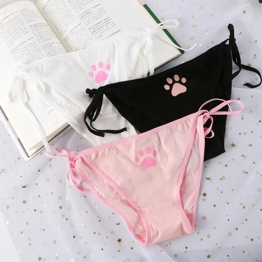 Animation Low Waist Strap Bandage Lingerie Women's Panties Cute Claw Briefs Underwear